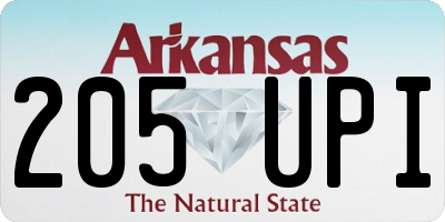 AR license plate 205UPI