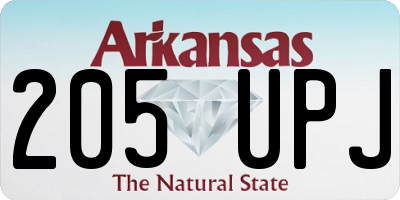 AR license plate 205UPJ