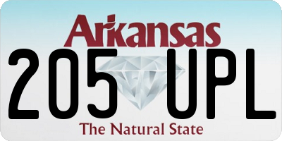 AR license plate 205UPL