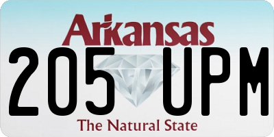 AR license plate 205UPM