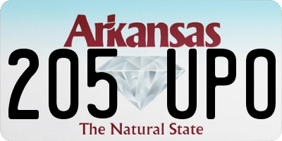 AR license plate 205UPO