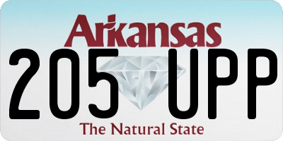 AR license plate 205UPP