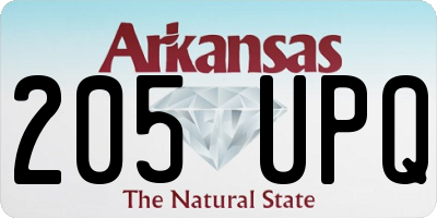 AR license plate 205UPQ