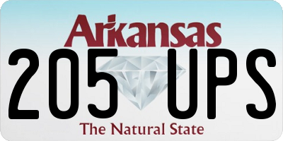 AR license plate 205UPS