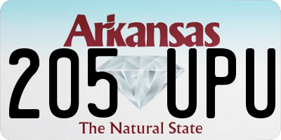 AR license plate 205UPU