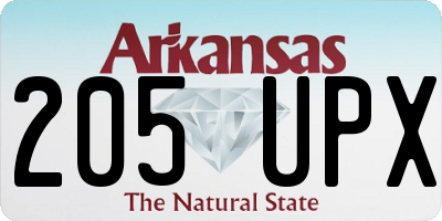 AR license plate 205UPX
