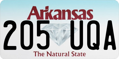 AR license plate 205UQA