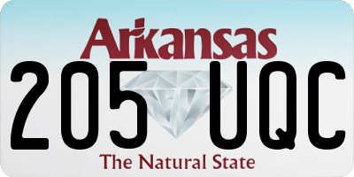AR license plate 205UQC
