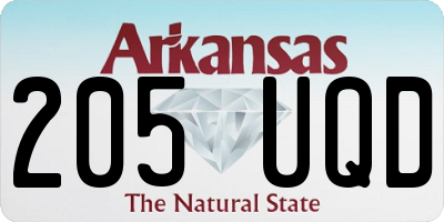 AR license plate 205UQD