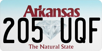 AR license plate 205UQF