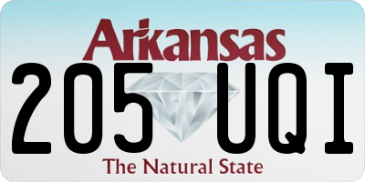 AR license plate 205UQI