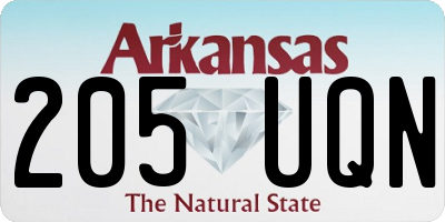 AR license plate 205UQN