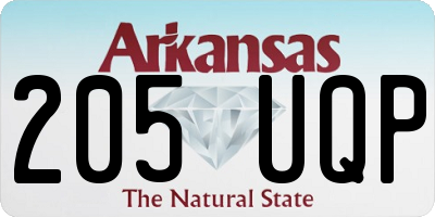 AR license plate 205UQP