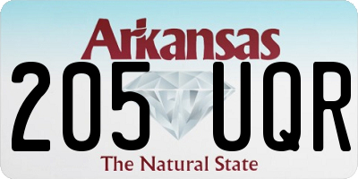 AR license plate 205UQR