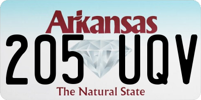 AR license plate 205UQV