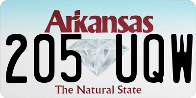 AR license plate 205UQW