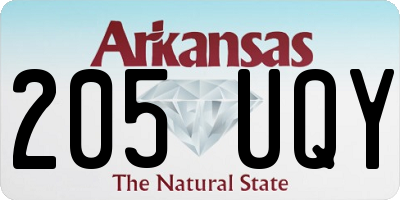 AR license plate 205UQY