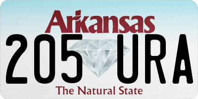 AR license plate 205URA