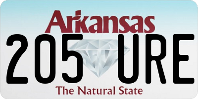 AR license plate 205URE