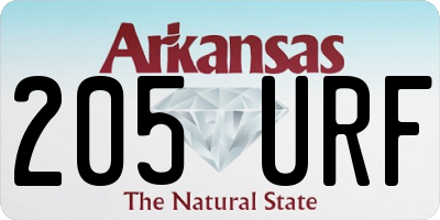 AR license plate 205URF