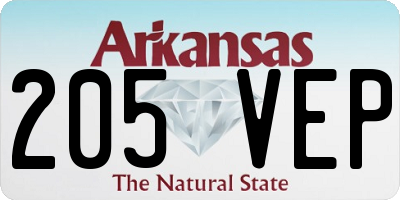 AR license plate 205VEP