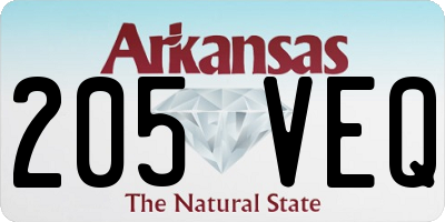 AR license plate 205VEQ
