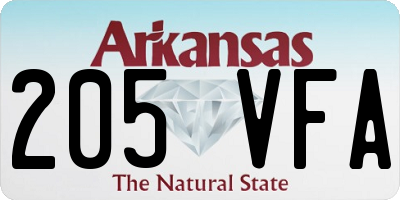 AR license plate 205VFA