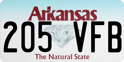 AR license plate 205VFB