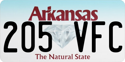 AR license plate 205VFC