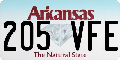 AR license plate 205VFE