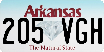 AR license plate 205VGH