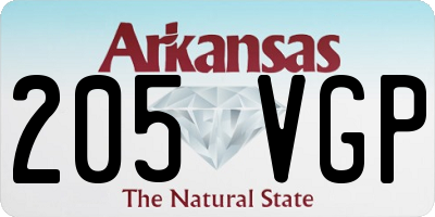 AR license plate 205VGP