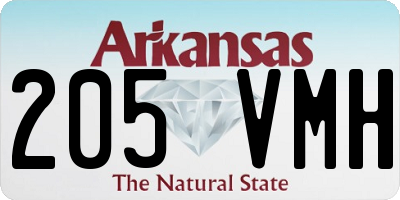 AR license plate 205VMH
