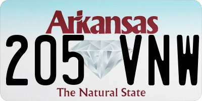 AR license plate 205VNW