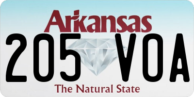 AR license plate 205VOA