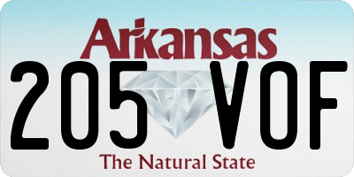 AR license plate 205VOF