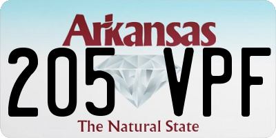 AR license plate 205VPF