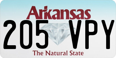 AR license plate 205VPY