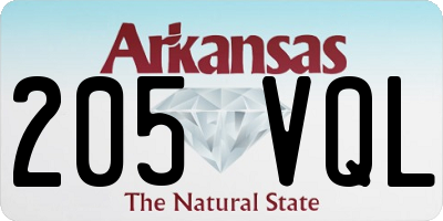 AR license plate 205VQL