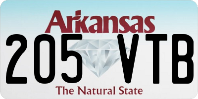 AR license plate 205VTB