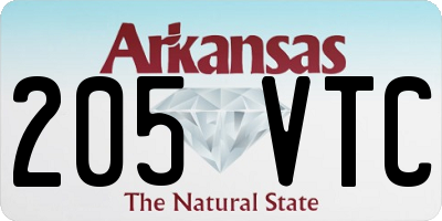 AR license plate 205VTC