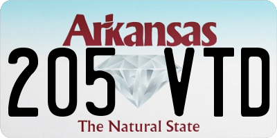 AR license plate 205VTD