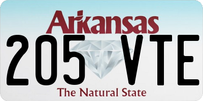 AR license plate 205VTE