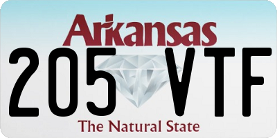 AR license plate 205VTF