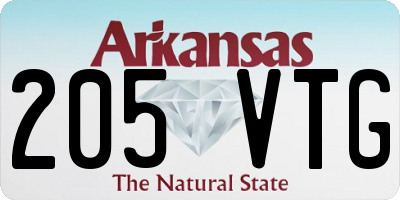 AR license plate 205VTG