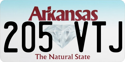 AR license plate 205VTJ