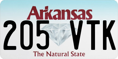 AR license plate 205VTK