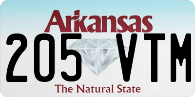 AR license plate 205VTM