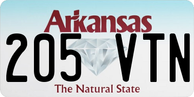 AR license plate 205VTN