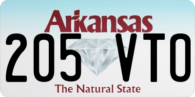 AR license plate 205VTO